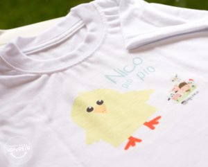 Camiseta con estampado de pollo